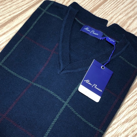 Men’s NWT Alan Flusser V-Neck Long Sleeve Sweater - Picture 8 of 8